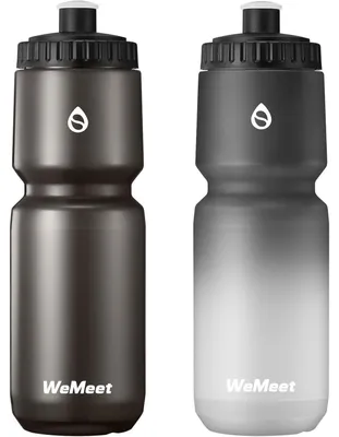 Immagine prodotto di Borraccia per bicicletta da 1000 ml, senza BPA, a prova di perdite, confezione da 2, colore nero e bianco