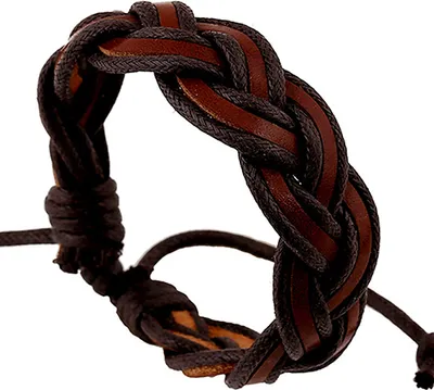 Produktbild von Herren-Armband im Vintage-Stil aus Kunstleder, geflochtenes Charm-Armband, Manschettenarmband