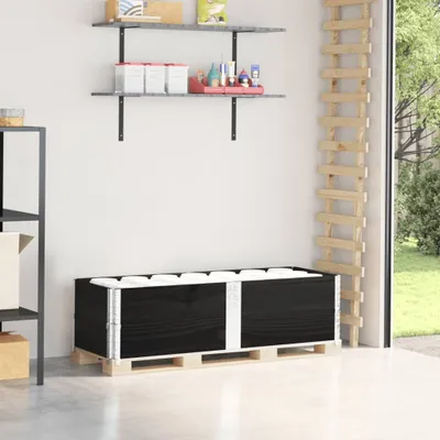 Produktbild von Möbel Paletten-Aufsatzrahmen 2 Stk. Schwarz 150x50 Massivholz Kiefer - Gartenboxen 4010298