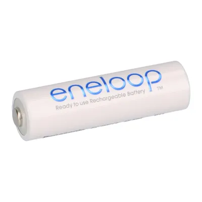 A single AA battery with branding.