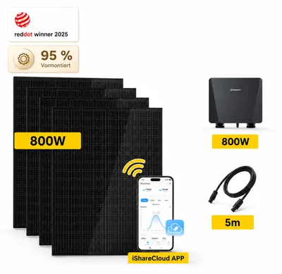 Produktbild von SUNSHARE Balkonkraftwerk 800 W – Betonbalkon-Halterung