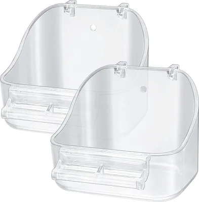 Produktbild von Hängende Vogelbadewanne, Vogelbadewanne, Vogelbadehaus, Vogelbadehaus, Vogelbadebox, Vogel Badewanne, Vogelbadewanne Käfig für kleine Vögel, Vogelkäfig, Dusche, Badewannenzubehör, 2er-Pack