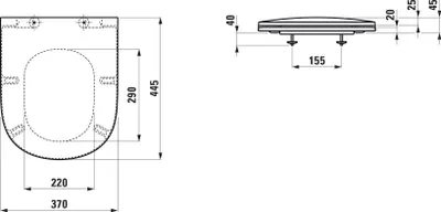 Immagine prodotto di Siège de WC LAUFEN LUA avec couvercle, Slim, abaissement automatique, 445x370mm, H8910837570001, H8910837570001