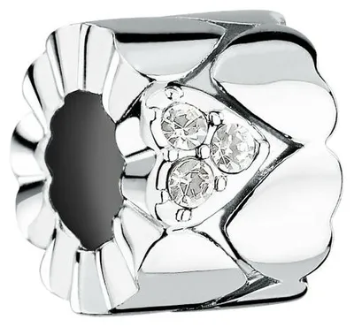 Immagine prodotto di Perla in acciaio a forma di cuore con cristalli Drops SCZ1400