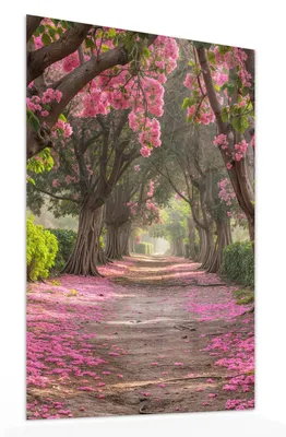 Produktbild von Glasbild 50x75cm in XXL für Wohnzimmer, Schlafzimmer Motiv Blütenallee