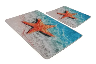 Produktbild von Badematten-Set: 2-teilig, antiallergisch, rutschfest - 50 x 60 cm & 60 x 100 cm