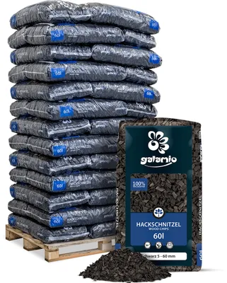 Produktbild von Galamio Holzhackschnitzel Schwarz 60l x 39 Sack 2340l Palette