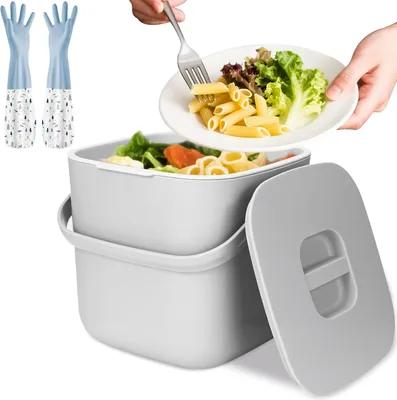 Imagen del producto de Contenedor para residuos orgánicos con tapa, de 3 litros, para la cocina