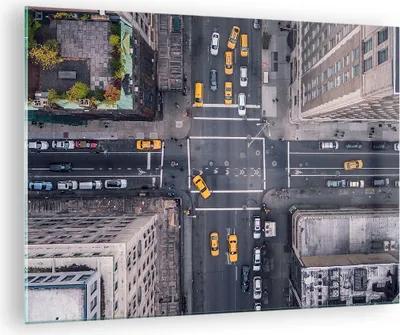 Produktbild von Bilder auf glas - New York Straße - 70x50cm - Glasbilder - Wandbilder - Kunstdruck - zum Aufhängen bereit - Wanddekoration aus Glas - Glas Bilder - Wandbild auf Glas - Einteilig - GAA70x50-3429