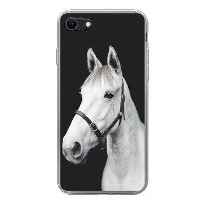 Produktbild von MuchoWow® Handyhülle Schutzhülle Hülle für iPhone 8 Pferd - Halfter - Weiß Silikon Softcase Handy Hülle - Schutzhaube