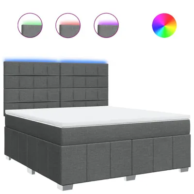 Produktbild von vidaXL Boxspringbett mit Matratze Dunkelgrau 180x200 cm Stoff