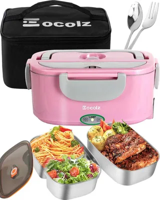Elektrische Lunchbox 60-80 W, tragbar, für Auto & Arbeit, rosa