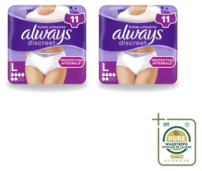 Obrázok produktu pre 2 kusy absorpčných nohavičiek Always Discreet – veľkosť L – balenie