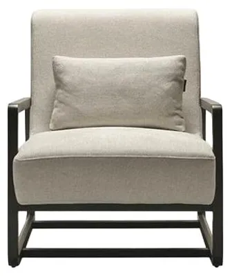 Immagine prodotto di Poltrona moderna in tessuto beige con struttura in legno