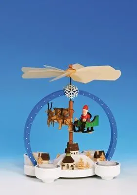 Zdjęcie produktu dla Piramida stołowa Piramida Magia Bożego Narodzenia z Mikołajem kolorowa wysokość 25 cm NOWOŚĆ