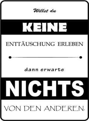 Produktbild von vianmo Holzschild 40x30 cm Erwarte nichts von Anderen