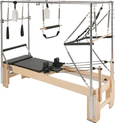 Produktbild von Pilates Reformer Holz - Pilates-Maschine für Heim-Fitnessstudio - Trainingsgerät für Ganzkörper-Workout