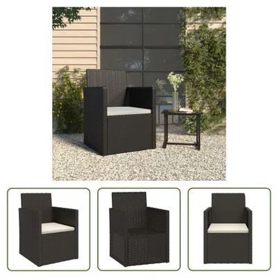Produktbild von The Living Store Gartensessel mit Kissen Schwarz Poly Rattan
