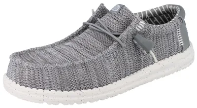 Produktbild von HEY DUDE Wally Stretch Sox Herren Slipper hellgrau Textil - Größe: 42