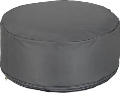 Produktbild von Relaxdays Aufblasbarer Hocker, Outdoor Pouf für Camping & Garten, Sitzhocker rund, Sitzpouf, HxD: 26 x 56 cm, dunkelgrau