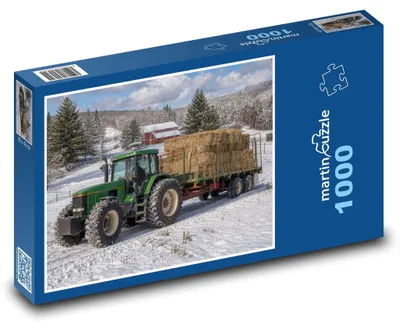 Obrázok produktu pre Puzzle 1000 Zimný traktor so senom - martinpuzzle