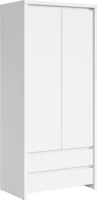 Produktbild von Schrank Soren mit 2 Schubladen und 2 Türen, Weiß matt, 200.5cm