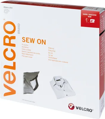 Zdjęcie produktu dla Taśma rzepowa VELCRO® do przyszycia, rzep 20 mm x 25 m, czarna