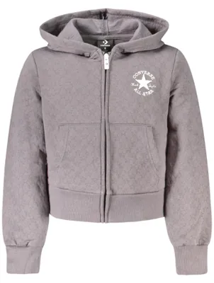 Produktbild von Graue Mädchen Kapuzenjacke mit Reißverschluss und Logo-Stickerei