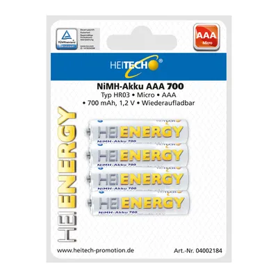 Produktbild von NIMH-Akku HR03/Micro/AAA, 700 mAh