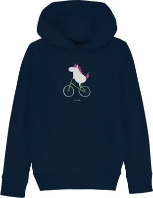 Produktbild von Mr. & Mrs. Panda Kinderpullover Einhorn Radfahrer 7-8 Jahre (122/128) - French Navy - Geschenk, Kapuzenpulli, Hoodie, Unicorn, Liebeskummer, Pulli, Sweatshirt, Pullover