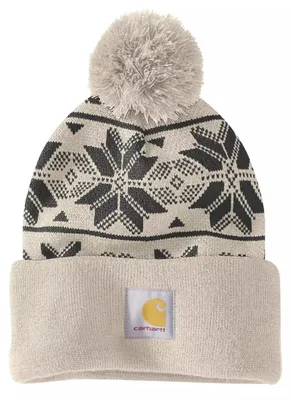 Produktbild von Carhartt Knit Pom Jacquard Beanie 106647, Farbe:oat milk