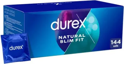 Zdjęcie produktu dla Prezerwatywy Durex Natural Slim Fit - 144 szt.