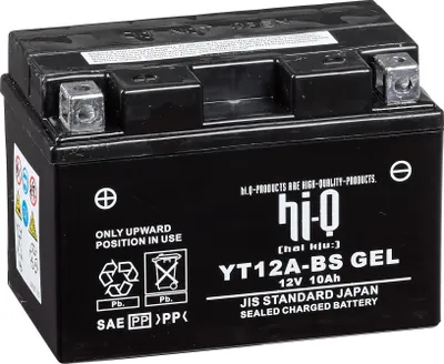 Produktbild von Hi-Q Batterie AGM Gel HT12A, 12V, 10Ah, Wartungsfrei für Motorrad