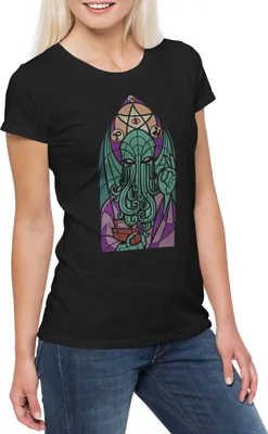 Produktbild von Urban Backwoods Church Of Cthulhu, Damen T-Shirt, Farbe: Schwarz, Größe: 3XL