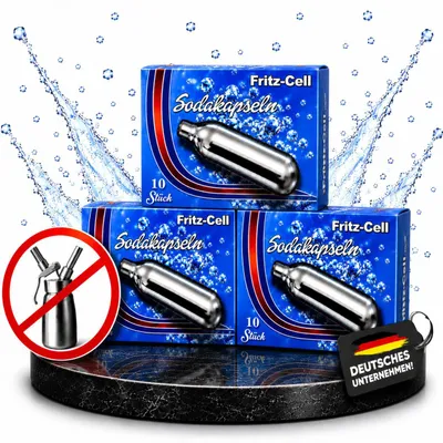 Produktbild von 30 x Fritz Cell 8g C02 Sodakapseln - für Sodasyphon, Sodabereiter