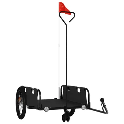 Image de vidaXL Remorque pour vélo Noir Tissu Oxford et fer