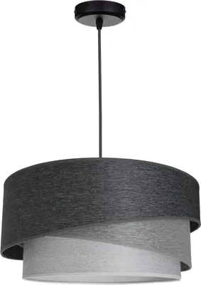 Produktbild von Hängelampe Pendellampe Lampenschirm aus Velours Dunkelgrau-Grau Esszimmerlampe, Wohnzimmer, Küchenlampe aus Serie N131 (N131-DGG)