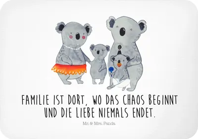 Produktbild von Mr. & Mrs. Panda magnet Koala Familie - Weiß - Geschenk, Muttertag, Pinnwandmagnet, haftmagnet, Papa, whiteboardmagnet, zettelhalter, Kühlschrankmagnet, Kinder, Koalas