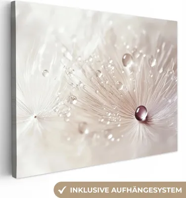Produktbild von Leinwand Bilder 40x30 cm - Blumen - Löwenzahn - Abstrakt, Wandbilder, Wanddeko Wohnzimmer, Bild