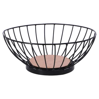 Image de Autres marques Coupe à fruits en métal 28 cm noir/bois
