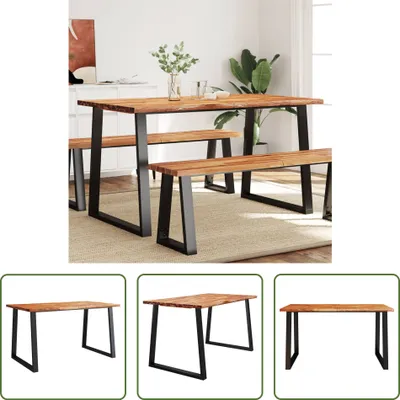Produktbild von The Living Store Esstisch Baumkante 140x80x75 cm Massivholz Akazie