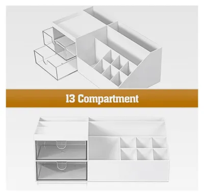 Produktbild von Schminktisch Organizer, Kosmetik Organizer mit Schubladen für Kommode, Badezimmer, Schlafzimmer