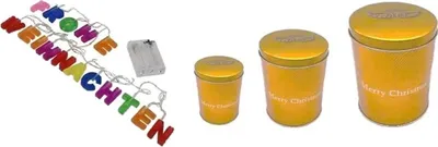 Produktbild von 3tlg Set Gebäckdose rund Ø14-20cm aus Metall Plätzchenbox Weihnachtskekse
