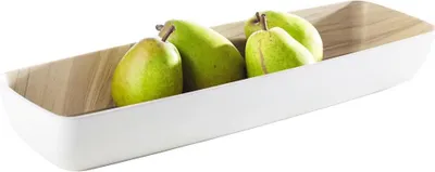 Produktbild von APS 84564 GN 2/4 Schale FRIDA, Melamin, 53 x 16,2 cm, Höhe 7,5 cm, weiß/Holzoptik