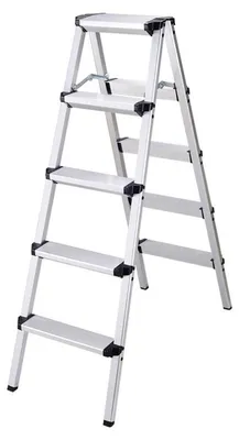Produktbild von Aluleiter Zweiseitige Stehleiter Leiter Haushaltsleiter Trittleiter 2 x 5 Stufen