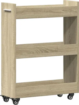 Produktbild von vidaXL Schrank mit Rollen Sonoma-Eiche 60x22x79 cm Holzwerkstoff