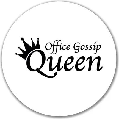 Produktbild von Huuraa Aufkleber Office Gossip Queen Krone 10cm rund Sticker Geschenkidee