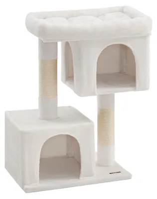 Obrázok produktu pre Kratzbaum – Škrabadlo – Domček pre mačky – Doska, plyš, sisal – 68 x 48 x 101 cm – Krémová farba – 14,3 kg