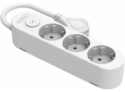 Image de Silber Elektronik - Protek Plus 3 socles avec interrupteur Câble 1,5m IP20 Blanc