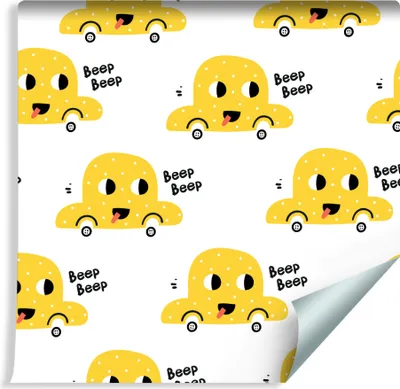 Produktbild von 10m VLIES TAPETE Rolle Kinderzimmer Frühliche Autos Transport XXL